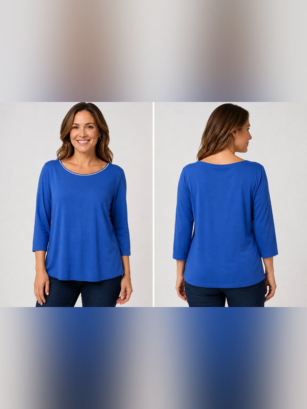 Talbots Royal Blue 3/4 Sleeve Scoop Neck Top Size 3X